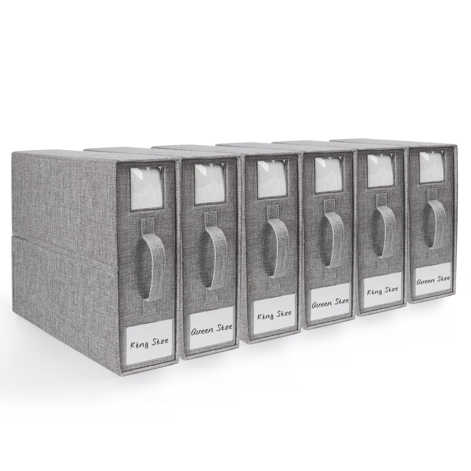 DELLAN Bed Sheet Organizer, Linen Closet Organizers and Storage, Foldable Cube Sheet Set Organizer (6 Pack)