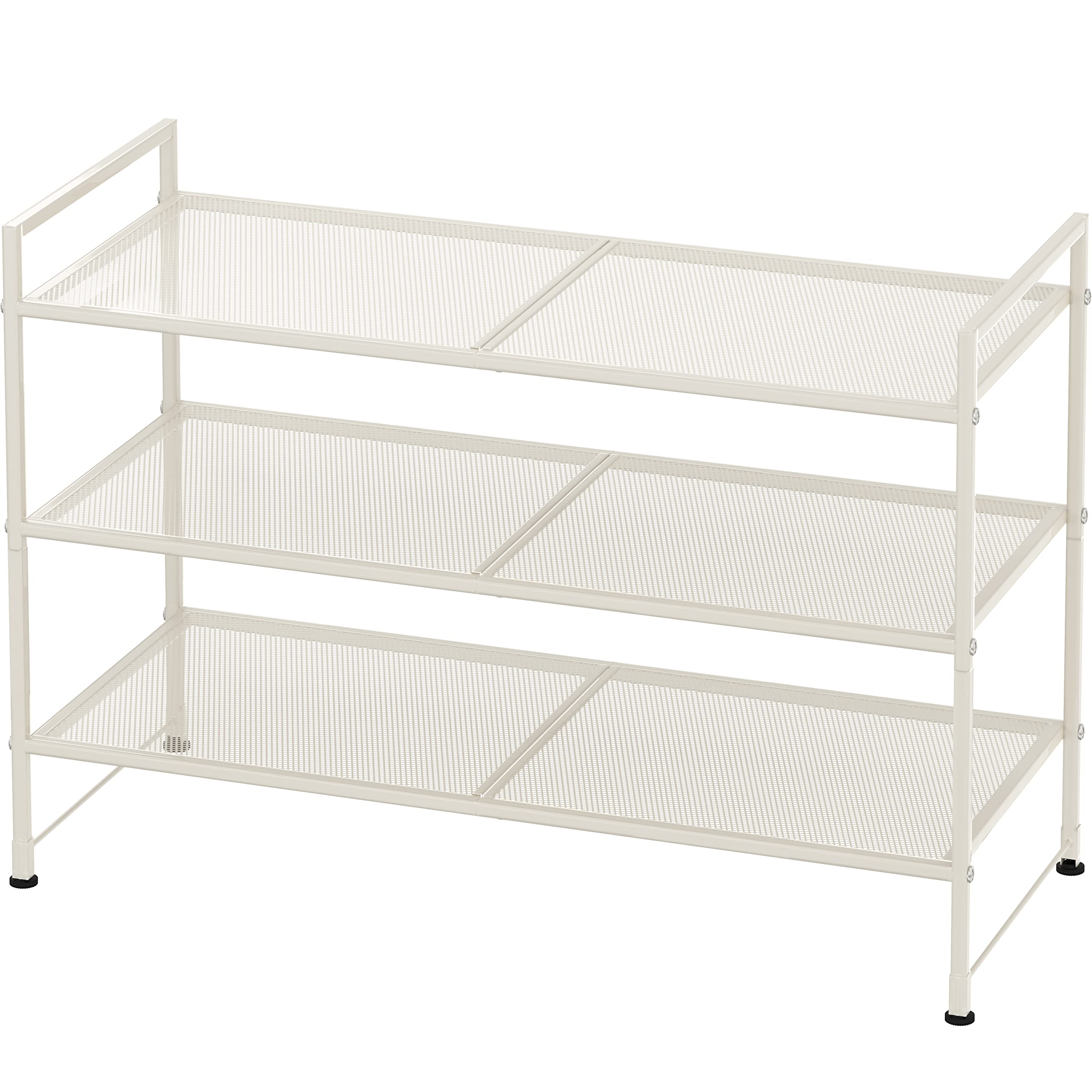 Simple Houseware Stackable Mesh Shoe Rack, White