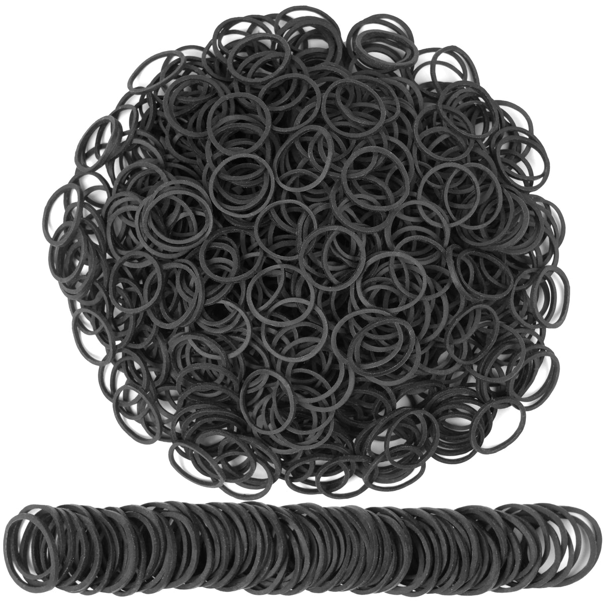 Foshine Rubber Bands Black Small Mini Elastic Band 1300Pcs Rubber Band For Office & Home Supplies Inside Diameter 0.63Inch