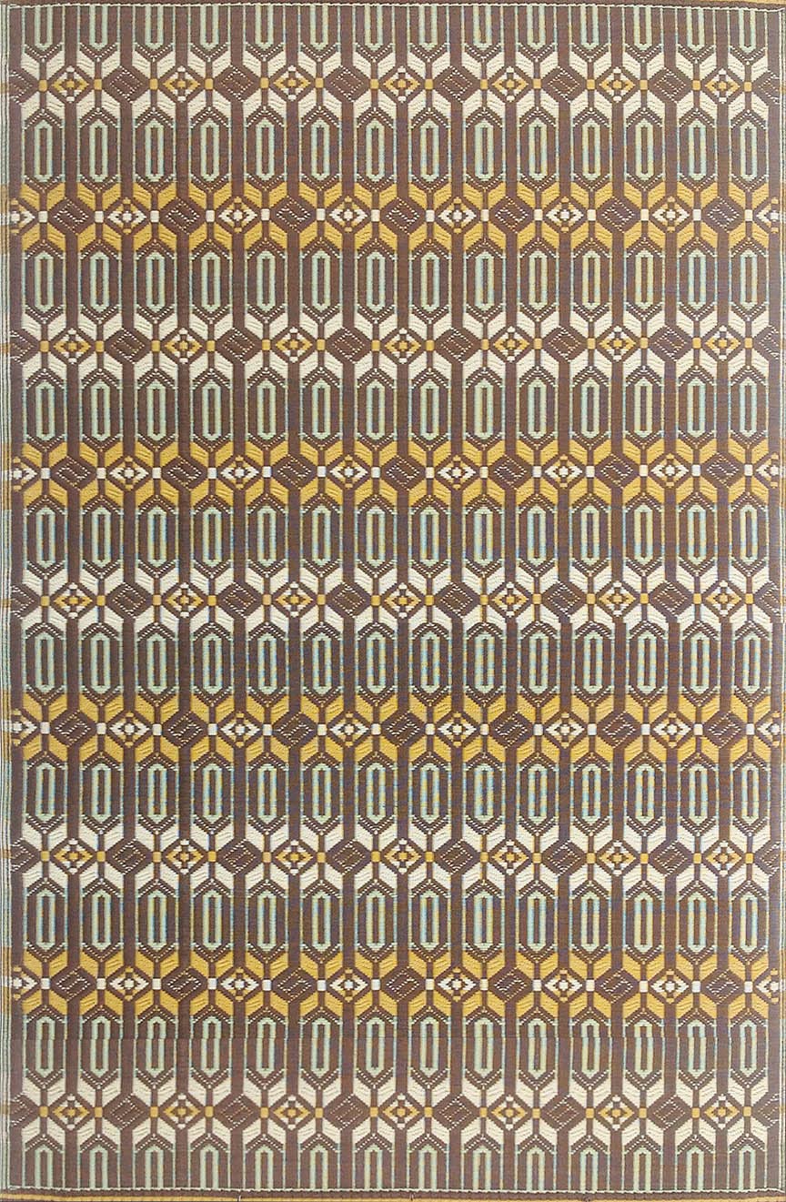 Mad Mats Geometric Outdoor Rug, Reversible Plastic Mat (6' X 9', Moroccan - Arts & Crafts)
