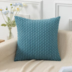 Kevin Textile Throw Pillow Covers Soft Corduroy Decorative Set Of 2 Boho Striped Pillow Covers Pillowcases Farmhouse Home Decor For Couch Bed Sofa Living Room 22X22 Inch Light Blue