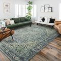 BILEEHOME Forest Green Boho Rugs for Bedroom,Waterproof Antique Dark Academia Oriental Area Rug for Living Room,6x9,Hunter Green