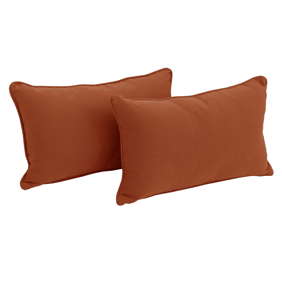 Blazing Needles Corded Twill Throw Pillows (Set of 2), 20&quot; x 12&quot;, Spice