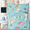 Glow in The Dark Shark Blanket,Gifts for Boys Girls 1 2 3 4 5 6 7 8 9 Year Old, Toddler Boys Girls Toys Age 6-8, Soft Blue Blank