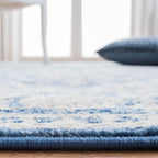 Safavieh Brentwood Collection Area Rug - 10' X 13', Ivory & Blue, Medallion Distressed Design, Non-Shedding & Easy Care, Ideal F