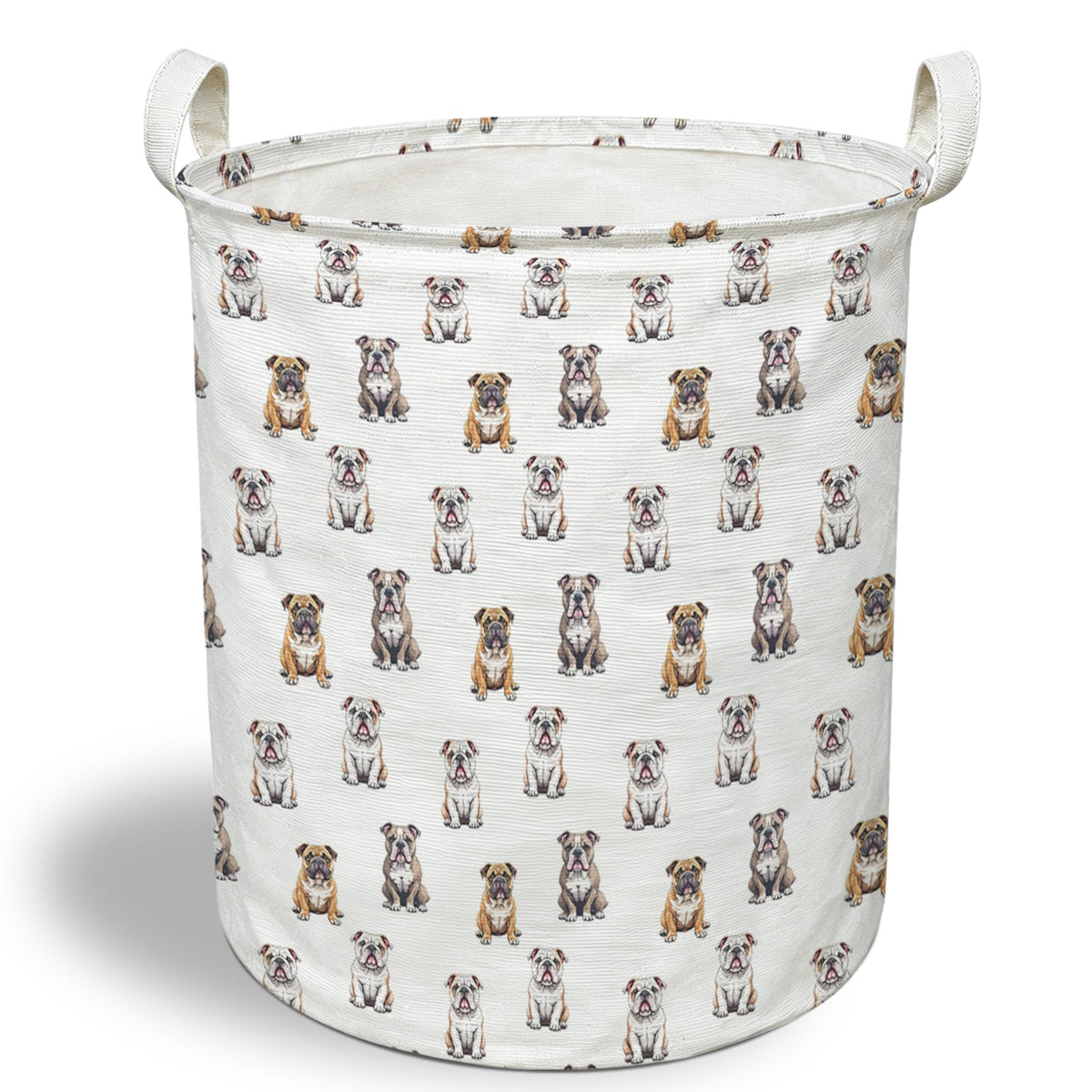 EGBTL English Bulldog Dog Laundry Basket, English Bulldog Gifts Collapsible Laundry Hamper with Handles, Dog Clothes Toy Storage