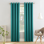 Sun Zero Barrow 2-Pack Energy Saving Grommet Curtain Panel Pair, 54' X 108, Marine Blue