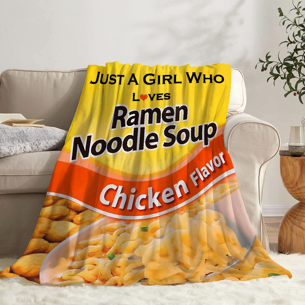 Todeyya Ramen Chicken Blanket Ramen Blanket Just A Girl Who Loves Ramen Blanket Flannel Fleece Throw Air Conditioning Quilt Ligh