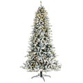 Nearly Natural 8Ft. Flocked Livingston Fir Artificial Christmas Tree With Pine Cones And 500 Clear Warm Led Lights