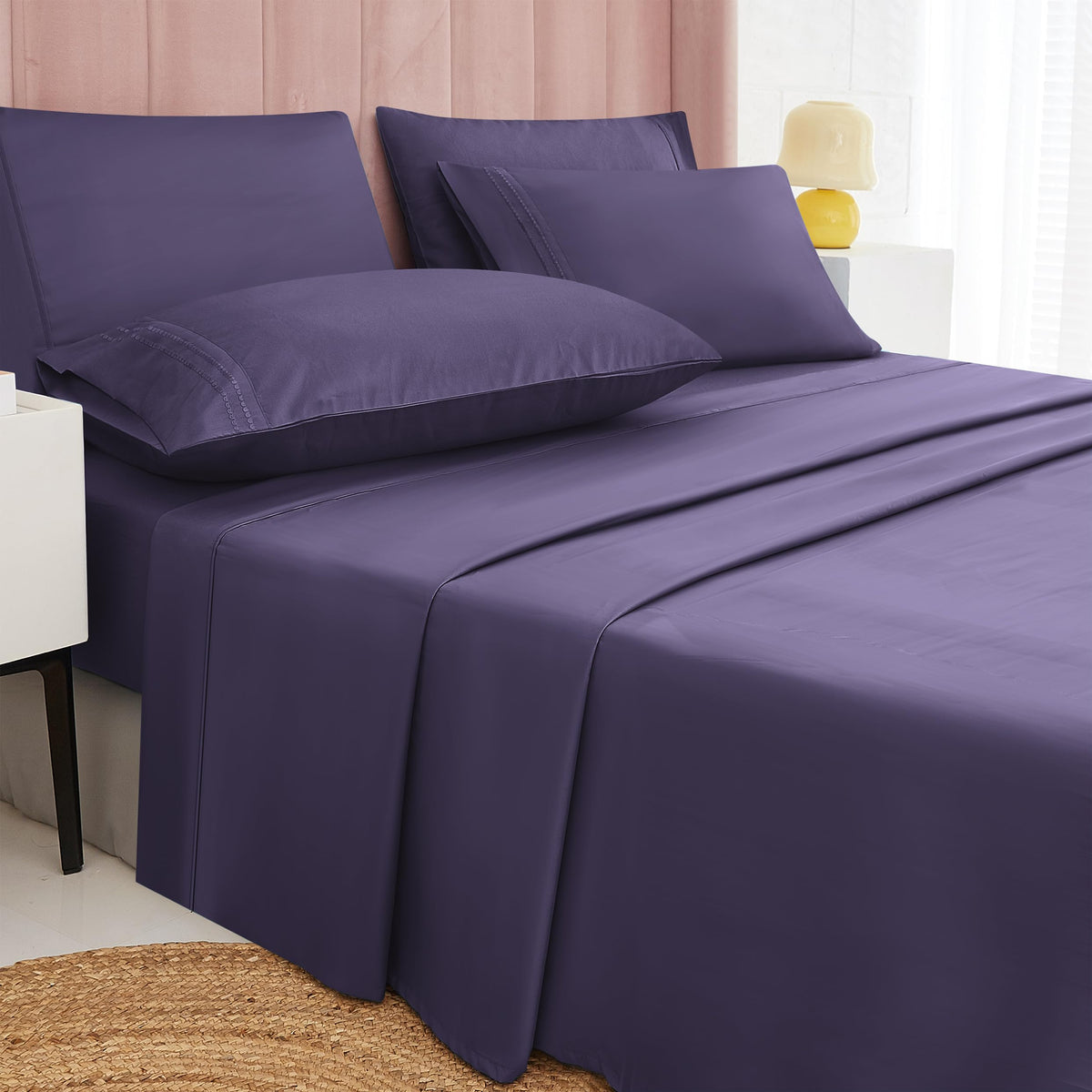 Micoral Probreathing Queen Sheet Set 6Pcs | 60% Microfiber 40% Rayon Derived From Bamboo | 16' Deep Pocket | Cool And Ultra Sof