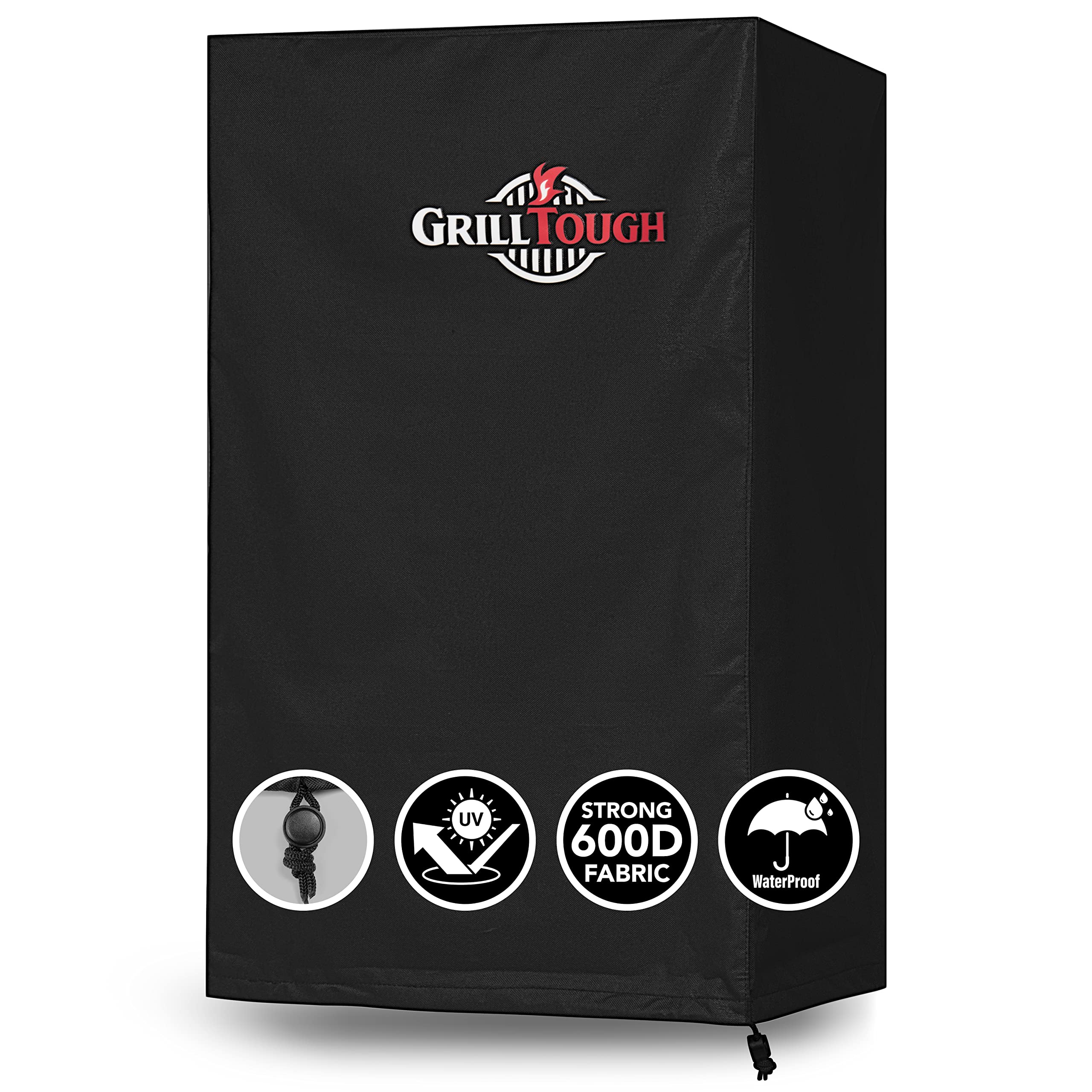 Grilltough Heavy Duty Smoker Cover For Outdoor Smoker, 40 Inch - Waterproof, Weather Resistant, Uv & Fade Resistant With Adjusta