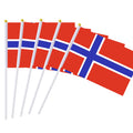 25 Pack Hand Held Small Mini Flag Norway Flag Norwegian Flag Stick Flag Round Top National Country Flags,Party Decorations Suppl