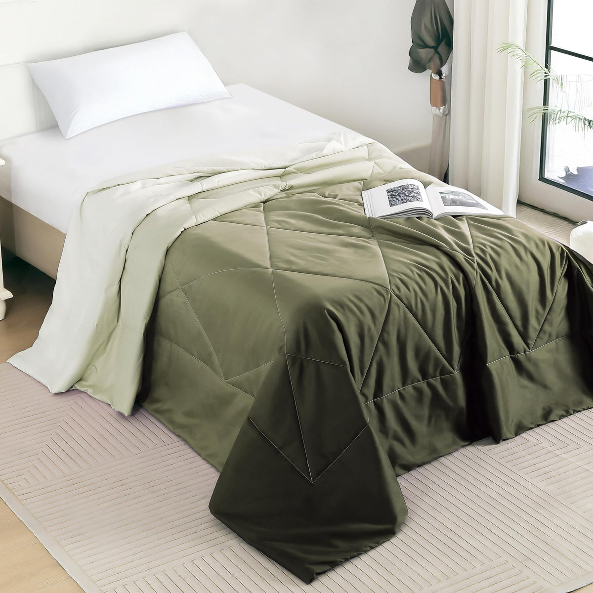 Story@Home Comforter Single Bed Ombre with Satin Finish 240 GSM  Monsoon Reversible Microfibre AC Comforter  Brown Comforter Q