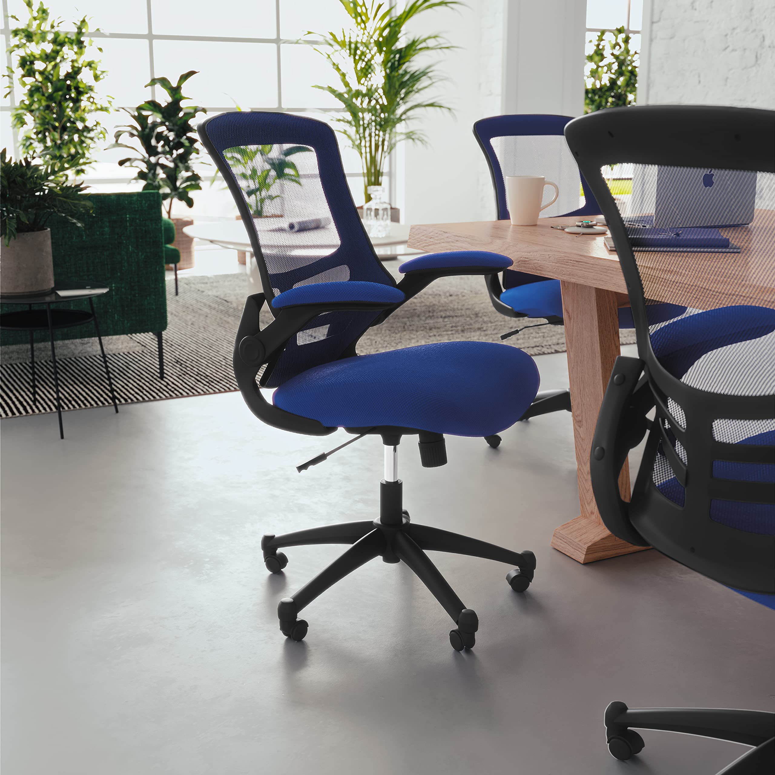 Flash Furniture Task Office Chair, Set of 1, Blue Mesh