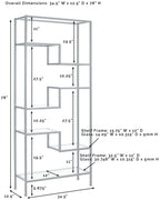 Crosley Furniture Sloane Bookshelf With Glass Shelves, Bookcase Storage, Matte Black