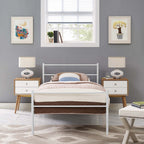 CasaFoyer Alina Platform Twin Bed Frame | Rustic Charm meets Modern Design | Sturdy Vintage Steel | Holds 1323 lbs | Cottage Aesthetic | No Box Spring Needed | Compatible with Memory Foam, Spring, Latex, Hybrid Mattresses (Mattress Not Included)