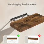 Qeeig Bathroom Floating Shelves For Wall - Shelf Over Toilet Small Wall Mounted Farmhouse Decor 16 Inch Set Of 2, Rustic Brown (