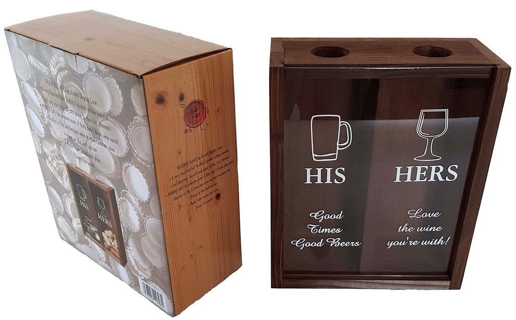Dondor Enterprises Tic Tac Toe Shot Glass Drinking Game, Beer Bottle Opener Cap Game, His & Hers Wine Cork & Beer Cap Shadow Box