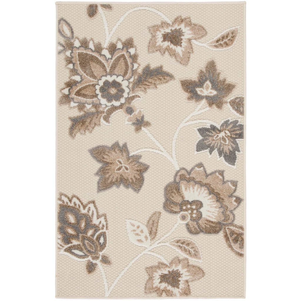 Nourison Aloha Indoor-Outdoor Beige 2'8' X 4' Area Rug, Easy Cleaning, Non Shedding, Bed Room, Living Room, Dining Room, Backyard, Deck, Patio (3X4)