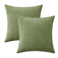 Miulee Pack Of 2 Couch Throw Pillow Covers 22X22 Inch Soft Sage Green Chenille Pillow Covers For Sofa Living Room Solid Dyed Pil
