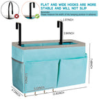 Frjjthchy Bedside Storage Organizer 5 Pockets With 4 Hooks Hanging Storage Bag For Headboards/Bunk Bed (Blue)