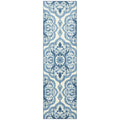 Maples Rugs Vivian Medallion Runner Rug Non Skid Hallway Entry Carpet [Made in USA], Blue, 2 x 7