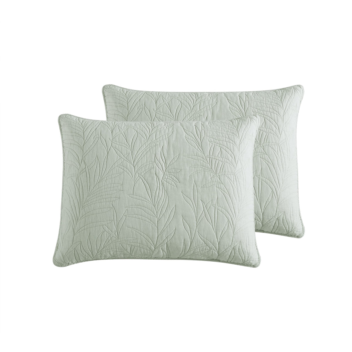 Tommy Bahama - 2 Piece Standard Sham Set, Cotton Bedding With Envelope Closure, Pre-Washed For Added Softness (Costa Sera Green,