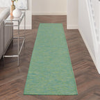 Nourison Positano Indoor/Outdoor Blue/Green 2'2' X 12' Area Rug, Easy Cleaning, Non Shedding, Bed Room, Living Room, Dining Room, Backyard, Deck, Patio (2X12)