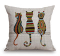 Tssohu Cute Animal Cat Throw Pillow Cover Patio Furniture Knitted Design Kitten Family Decorative Cushion Cases Home D  Cor For