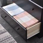 Woodpeckers Furniture And Mattress Pine Dresser Chest 4 Drawers (Black)