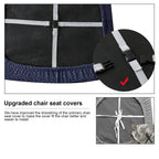 Genina Waterproof Seat Covers For Dining Room Chairs Covers Dining Chair Seat Covers Kitchen Chair Covers Slipcovers (Navy Blue, 6 Pcs)