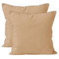 Encasa Cotton Throw Pillow Covers Set Of 2 I 24X24 In (60X60 Cm) - Light Beige I No Insert I Plain Square Pillowcases I Machine