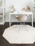 Unique Loom Solo Collection Area Rug - Calabasas (7 10 Octagon, Ivory)