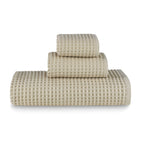 sea me at home Waffle Bath Towel Set, 100% Cotton (Mustard, Bath Towel Set)