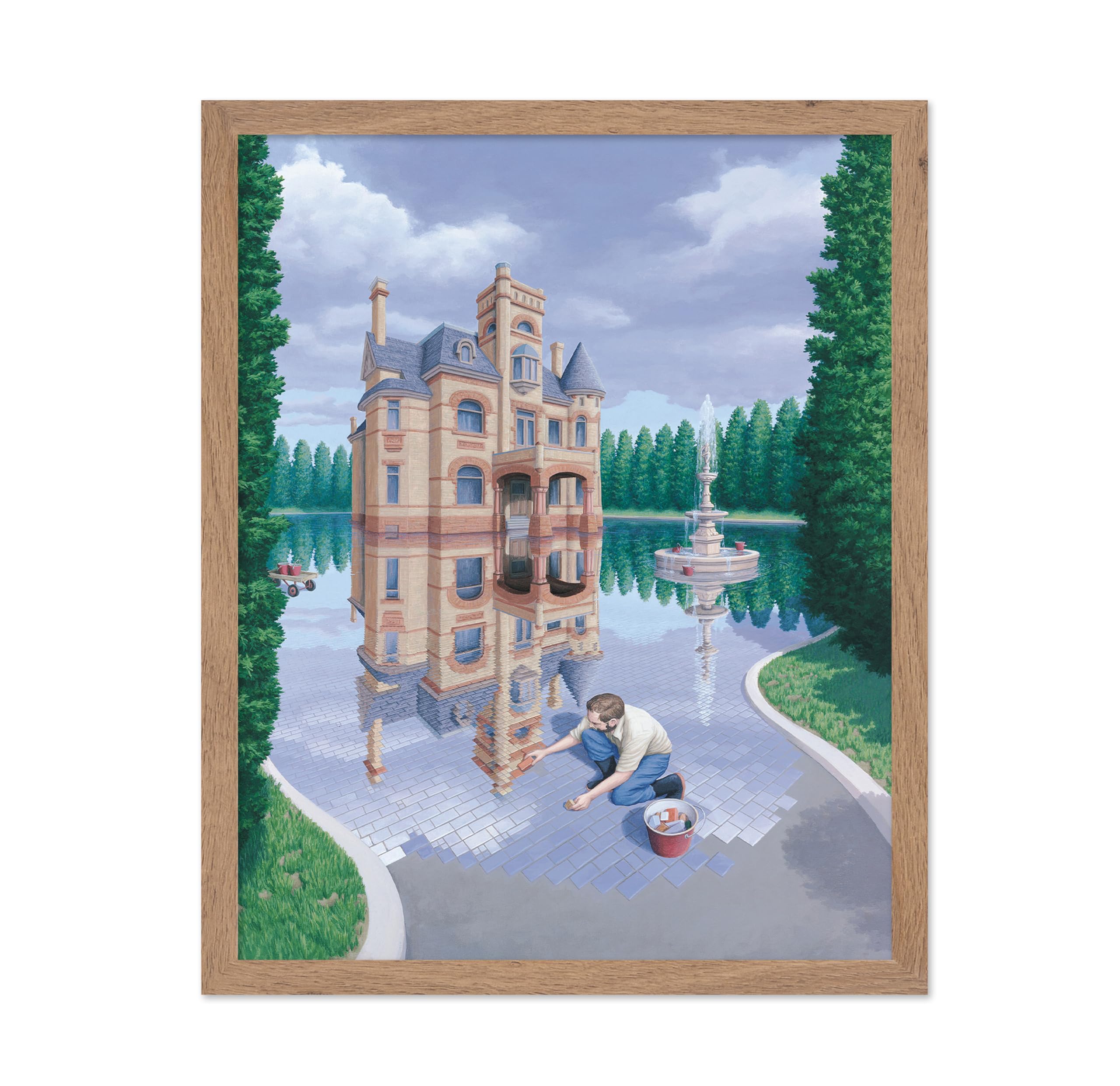 Poster Master Classic Rob Gonsalves Poster - Vintage Magic Realism Print - Gift for Artist, Friend - Master of Illusion, House, 