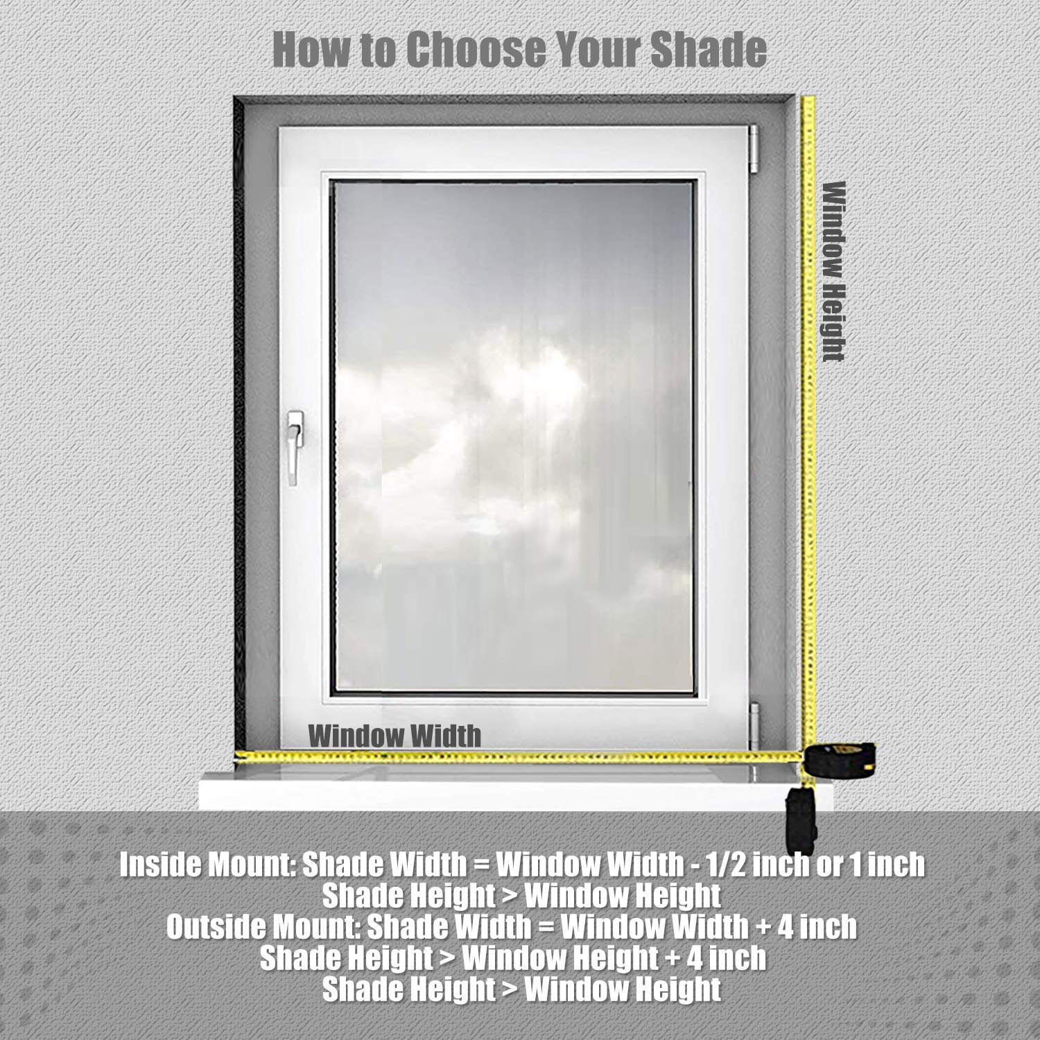 Blinds For Windows, Blackout Window Blinds And Shades For Home Bedroom Nursery, 46 Inch Wide X 64 Inch Long, White(Blackout)