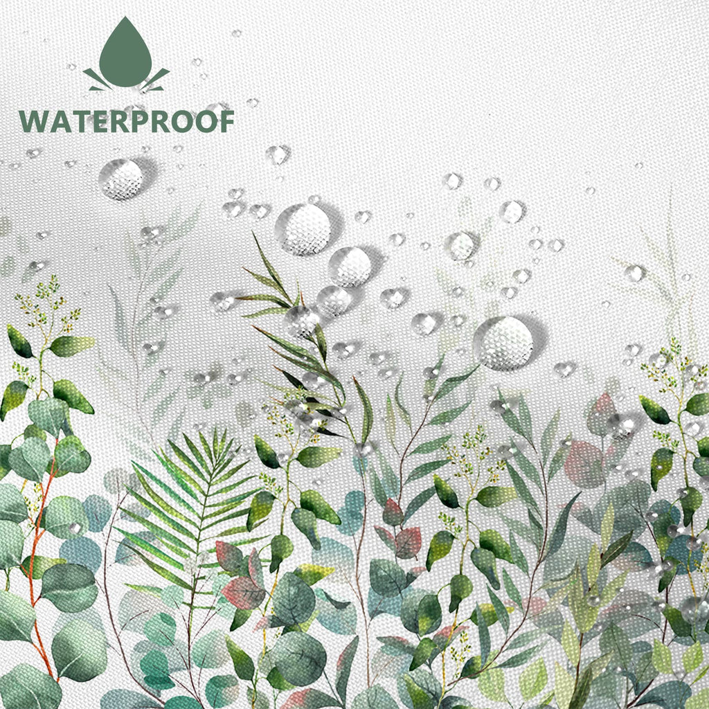 Awert Stall Shower Curtain Plants For Bathroom,Waterproof Quick-Drying Green Leaves Stall Size Shower Curtain Set With Hooks 36X