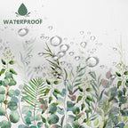 Awert Stall Shower Curtain Plants For Bathroom,Waterproof Quick-Drying Green Leaves Stall Size Shower Curtain Set With Hooks 36X