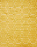 Unique Loom Trellis Frieze Collection Area Rug - Geometric (8 x 10, Yellow/ Ivory)