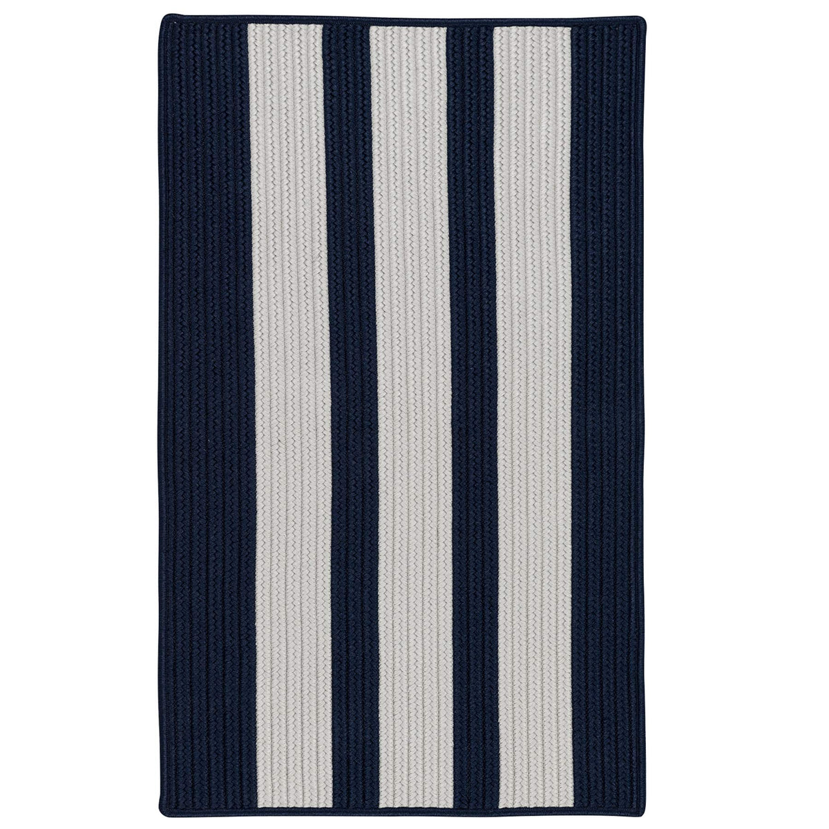 Colonial Mills Everglades Vertical Stripe Braided Rug 12' X 15' Navy Pier