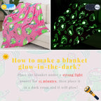 Kivee Cute Frog Blanket Glow In The Dark Blanket For Girls Frog Gifts For Kids Girls Frog Decor 60''X80''