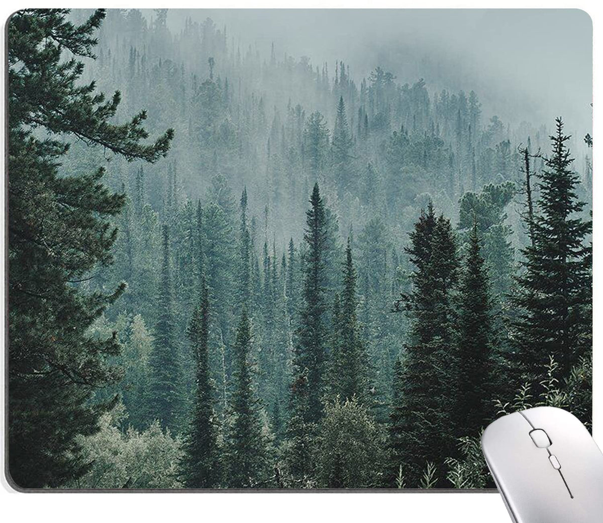 Armanza Mouse Pad, Mist Forest Mouse Pad, Washable Square Cloth Mousepad For Gaming Office Laptop, Non-Slip Rubber Computer Mous