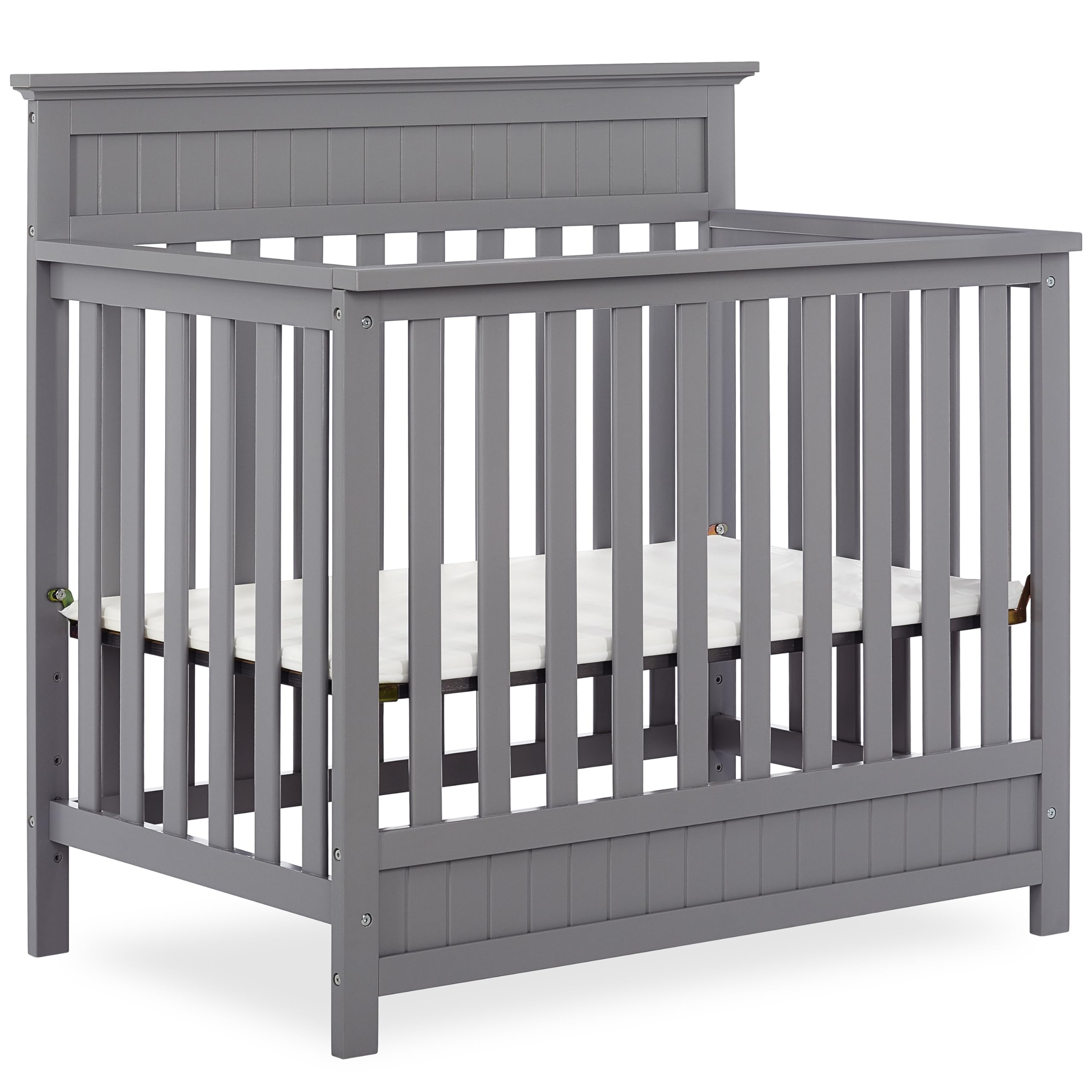 Dream On Me Harbor 4-in-1 Convertible Mini Crib in Storm Grey, Greenguard Gold Certified