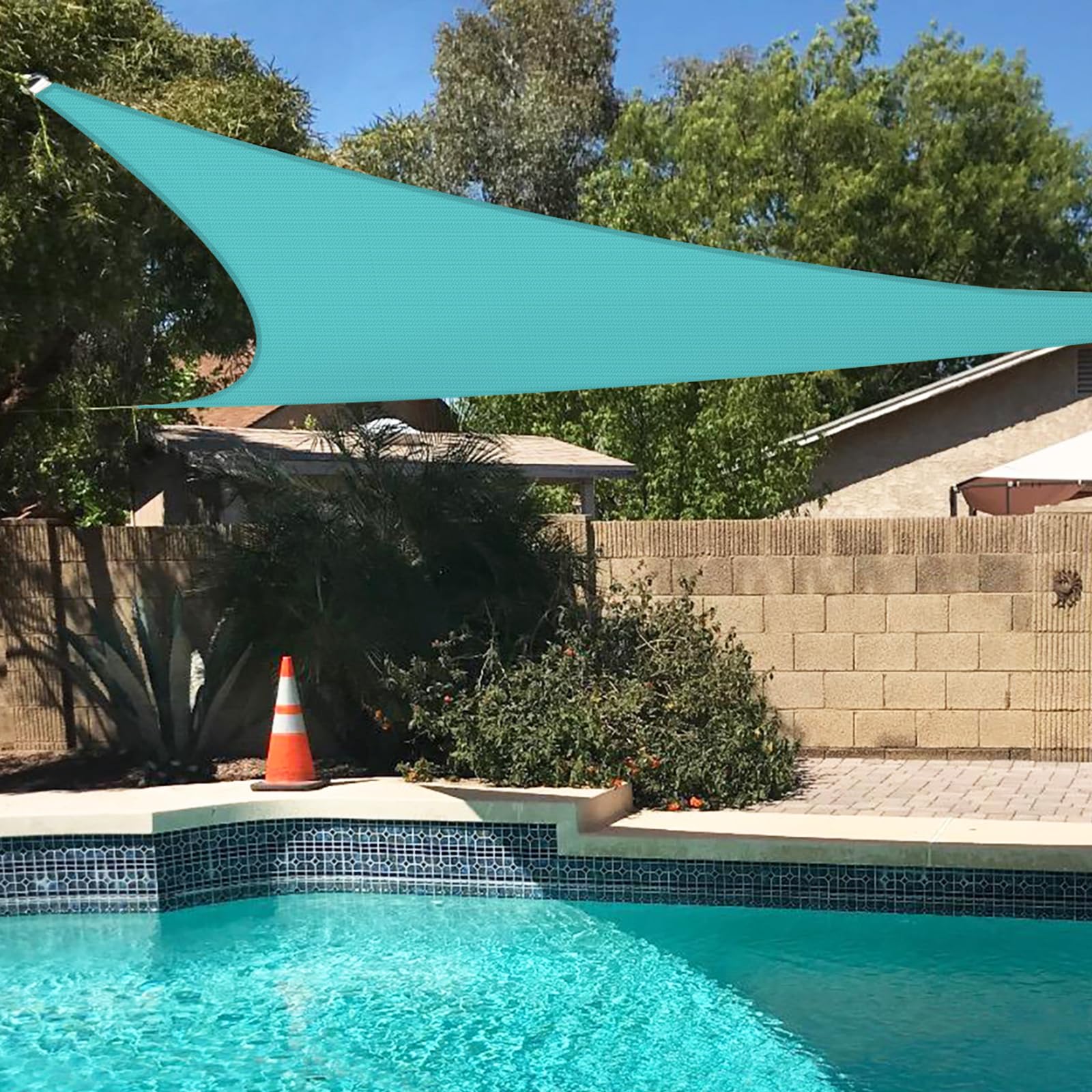 Tang 5'X8'X9' Sun Shade Sail Right Triangle Permeable Canopy Uv Block Shade Cloth Heavy Duty Fabric For Patio Outdoor Backyard P