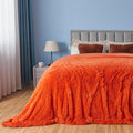 Gonaap Fuzzy Faux Fur Throw Blanket Queen Size Orange Super Soft Cozy Plush Fuzzy Shaggy Blanket For Couch Sofa Bed (Orange, Que