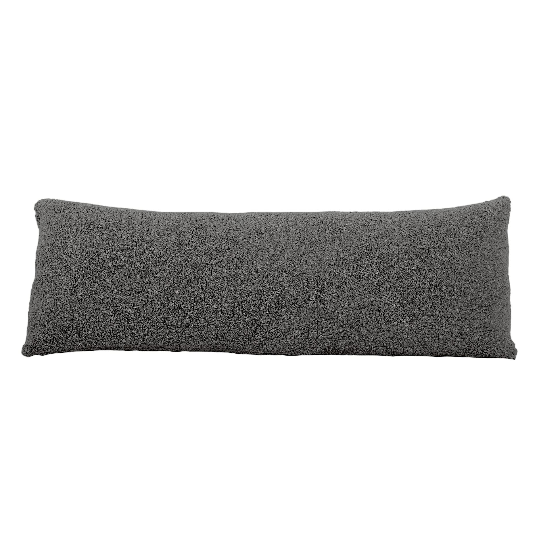 Reafort Ultra Soft Sherpa Body Pillow Cover/Case With Zipper Closure 21''X54'' (21''X54'' Body Pillow Cover,Charcoal Grey)