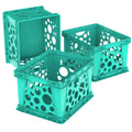 Storex Premium File Crate With Handles - Letter And Legal Document And Folder Storage, Teal 3-Pack (61670U03C)