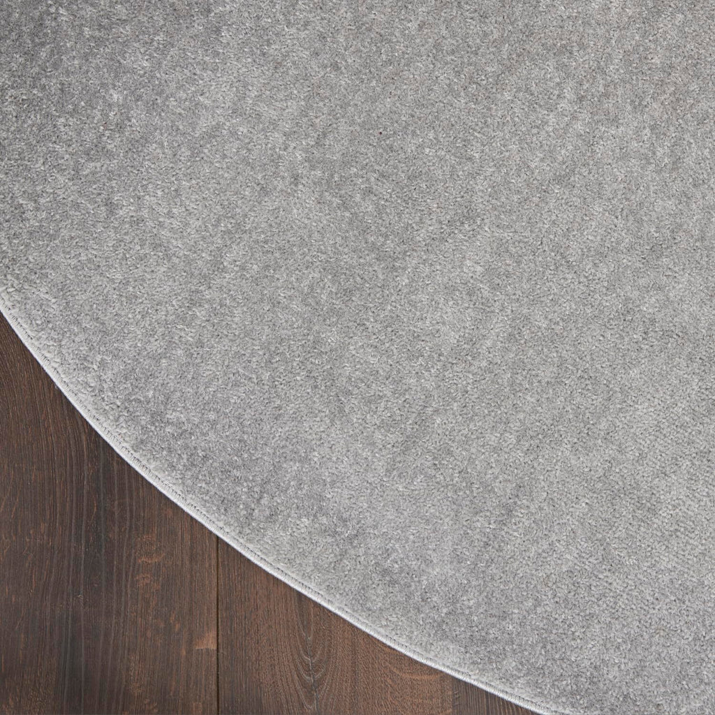 Nourison Essentials Indoor/Outdoor Silver Grey 10' X Round Area Rug, Easy Cleaning, Non Shedding, Bed Room, Living Room, Dining Room, Backyard, Deck, Patio (10 Round)