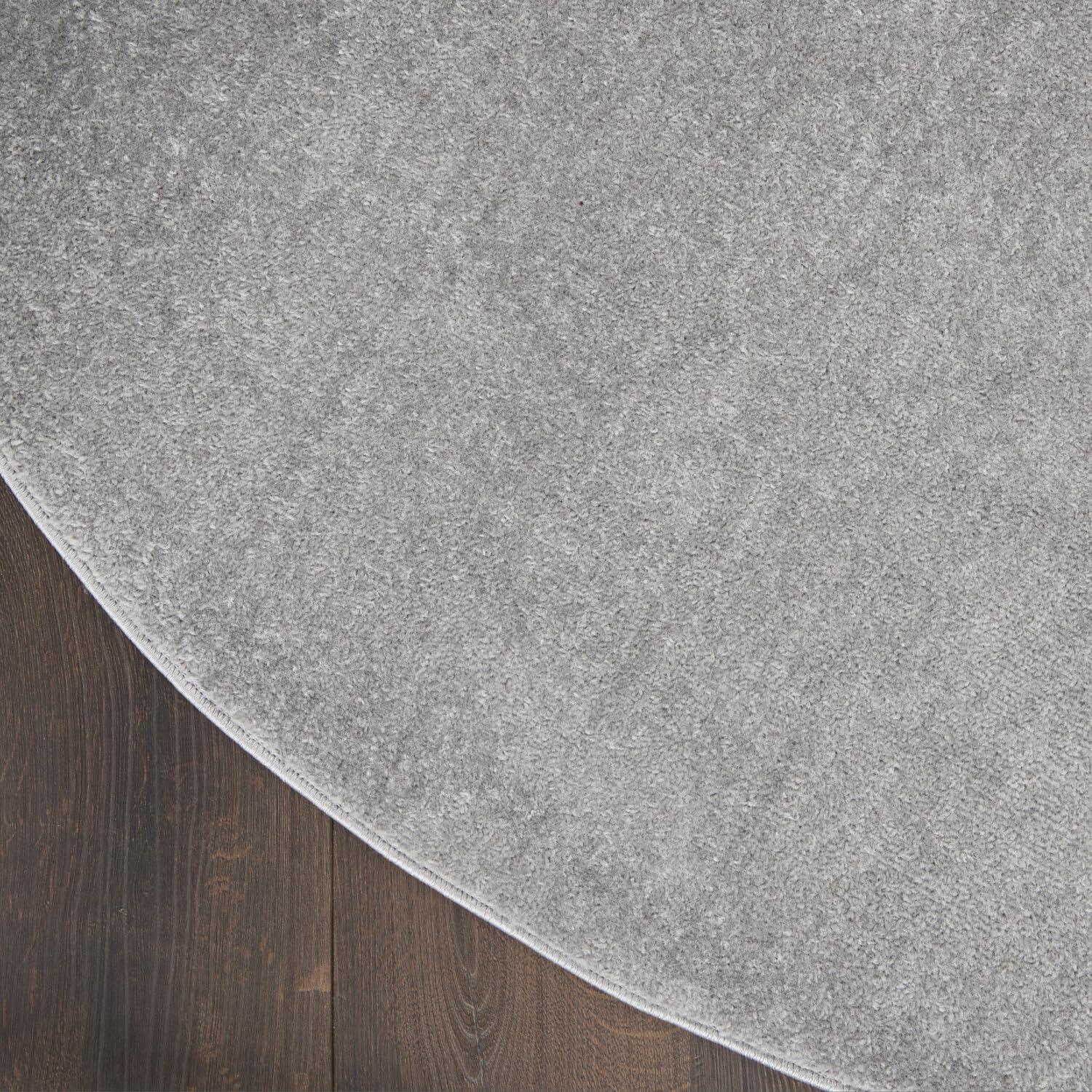 Nourison Essentials Indoor/Outdoor Silver Grey 10' X Round Area Rug, Easy Cleaning, Non Shedding, Bed Room, Living Room, Dining Room, Backyard, Deck, Patio (10 Round)