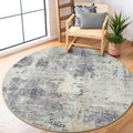Lahome Modern Abstract Round Rug - 5Ft Grey Living Room Rugs Washable Bedroom Circle Rugs Indoor Dining Table Mat, Soft Non Slip